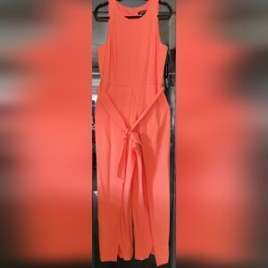 INC International Concepts Vibrant Orange/Coral Wide Leg Jumpsuit